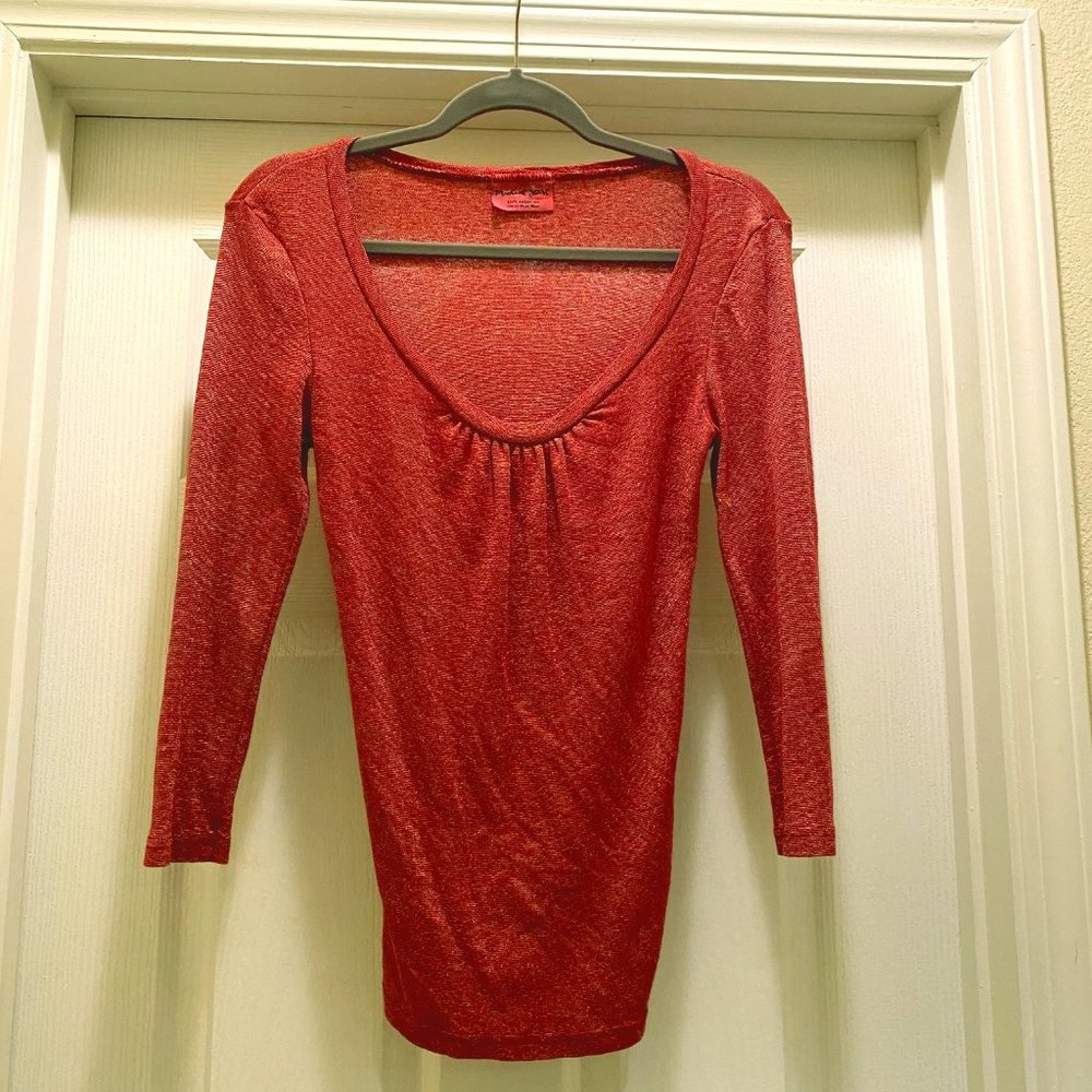 Michael Stars Red Shimmer Top